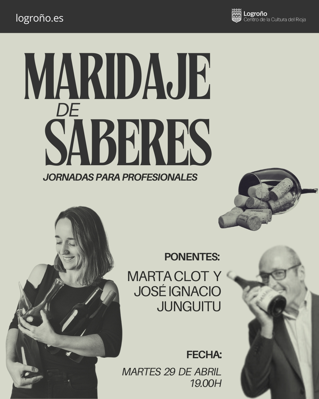 Imagen El Centro de la Cultura del Rioja acoge este martes una nueva sesión de ‘Maridaje de saberes’ con Marta Clot y José Ignacio Junguitu