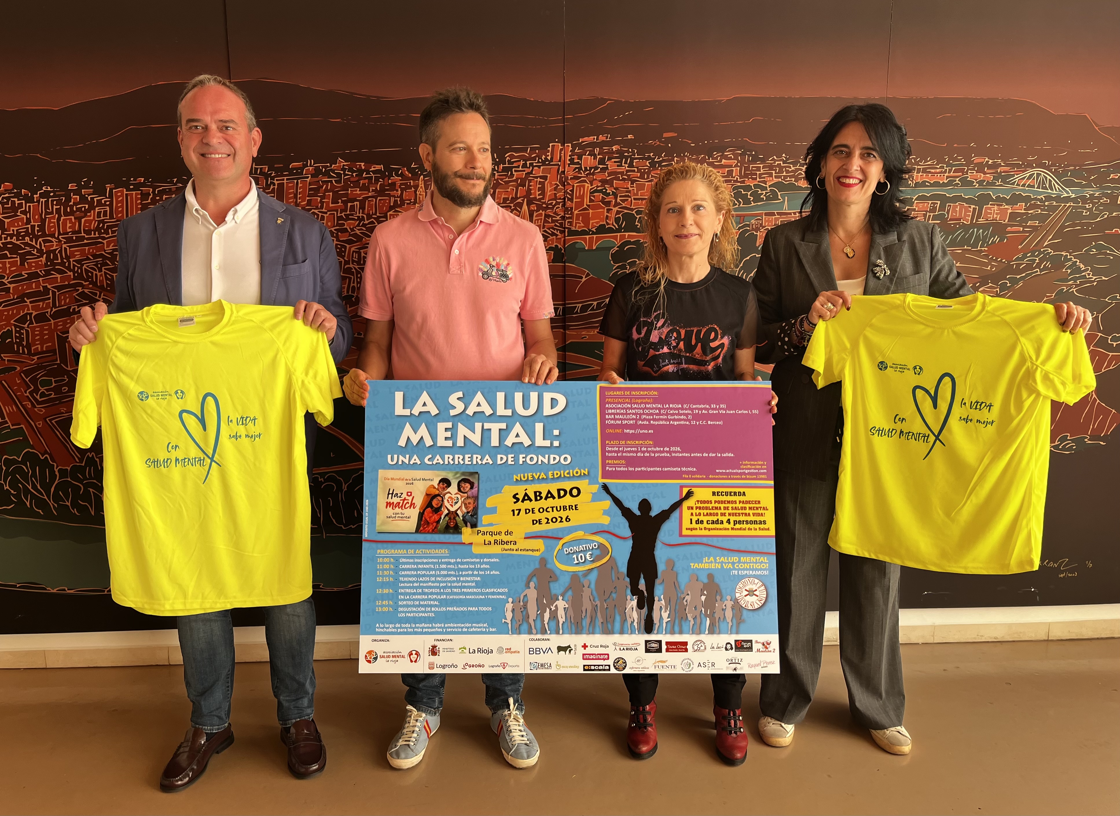 Imagen El Ayuntamiento y la Asociación Salud Mental La Rioja organizan la XI edición del evento ‘La salud mental: Una carrera de fondo’